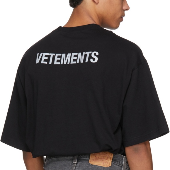 Vetements Other - Vetements Black Reflective Staff Tee SS18 AUTH